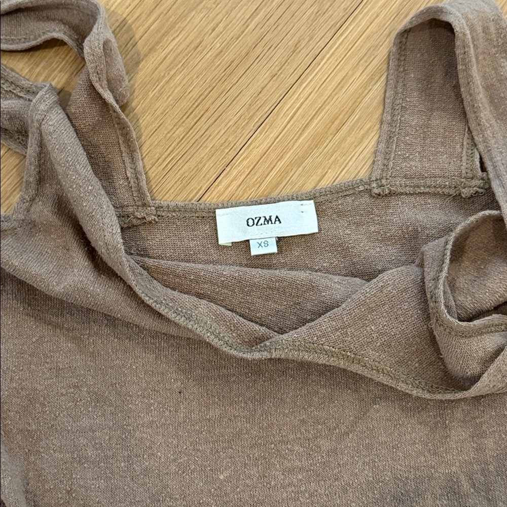 Ozma of California Christy Bodysuit, Regen Silk Noil Jersey, Tea XS - Picture 4 of 11